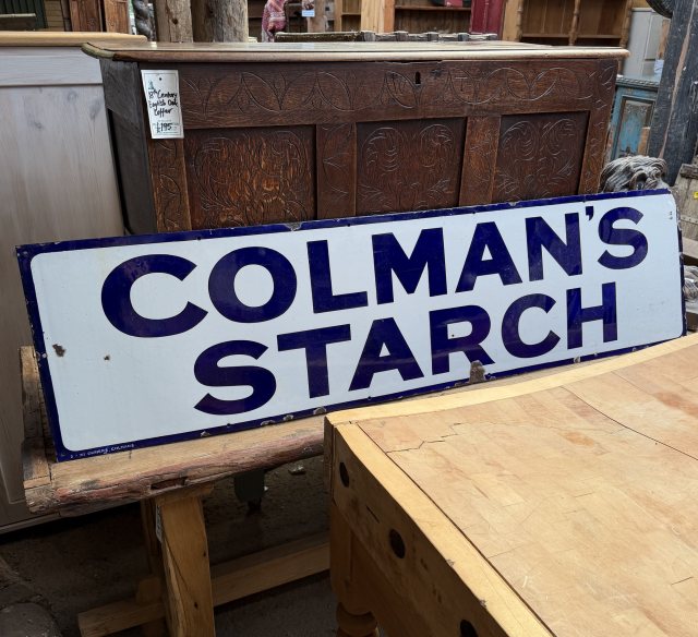 Antique Colmans Starch Large Enamel Sign