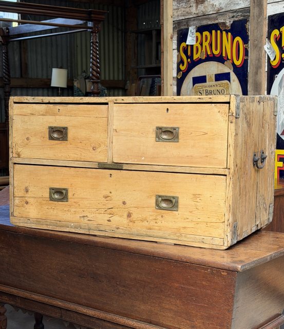 A 19th Century Pine Campaign Chest