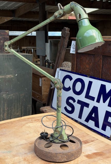 Large Vintage Industrial Adjustable Lamp 1930's