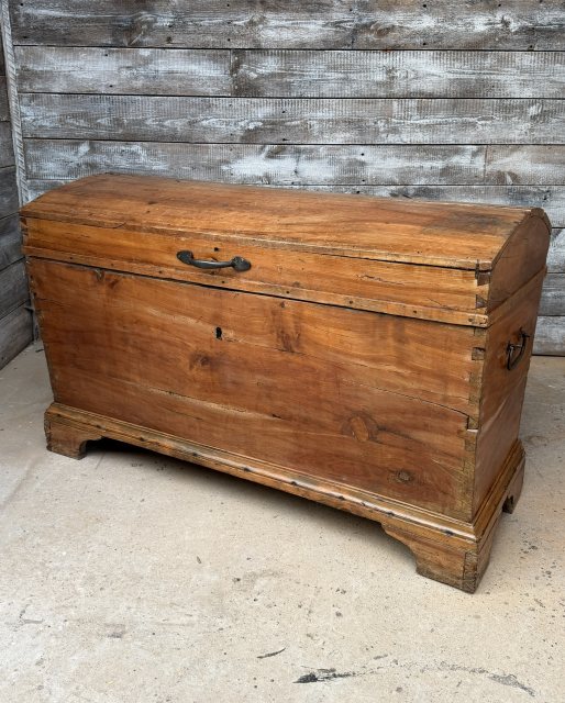 19th Century Large Domed Fruitwood Chest