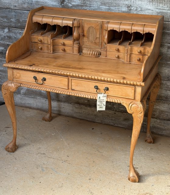 18th Century Style Carved Pine Desk