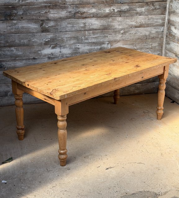 Vintage Early 20thC Farmhouse Pine Dining Table