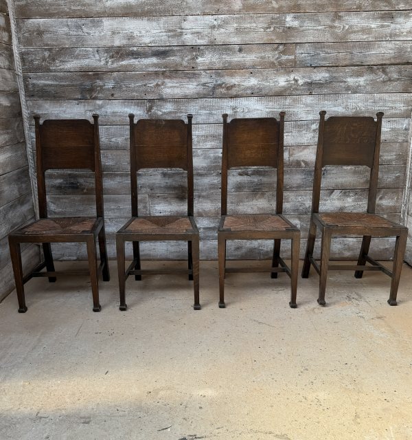 A Great Set Of Arts & Crafts Liberty Oak Dining Chairs