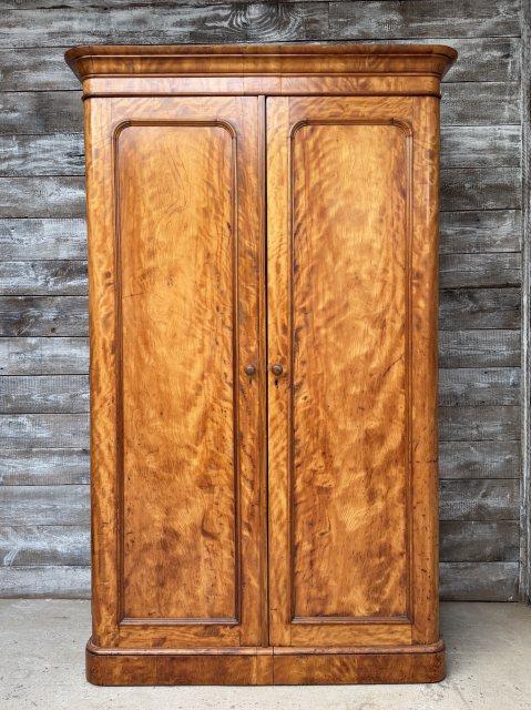 Antique Victorian Flame Mahogany Wardrobe