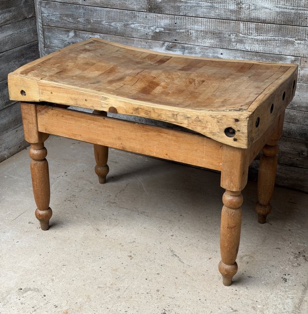 Vintage Early 20thC Well Used Butchers Block