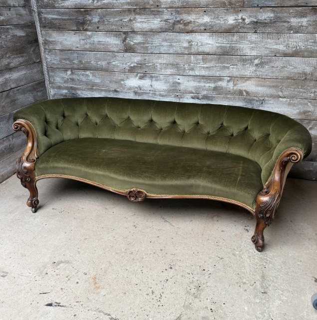 Antique 19thC Carved Mahogany Sofa