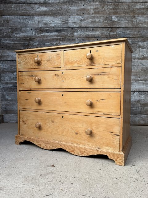 An Antique Farmhouse Pine Chest Of Drawers