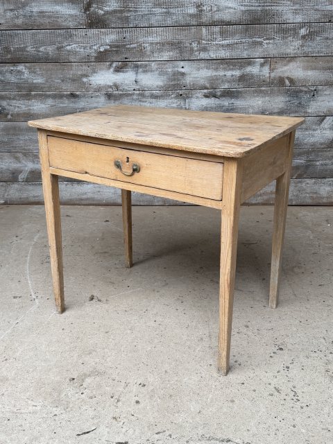 Charming Antique Limed Pine Side Table