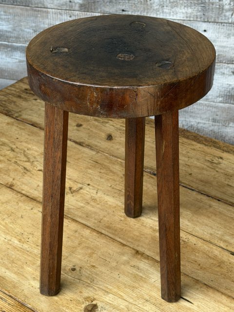 Antique 19thC Elm Cricket Stool