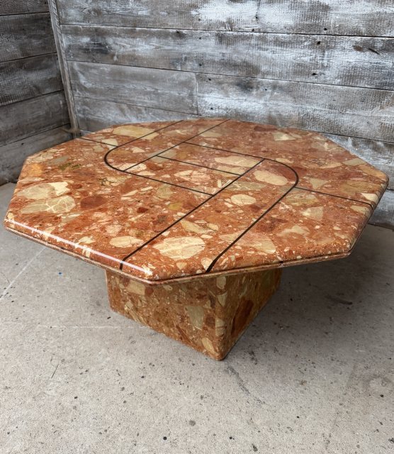Vintage Art Deco Style Marble Coffee Table