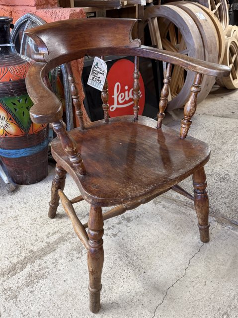 Antique English Smokers Bow Armchair