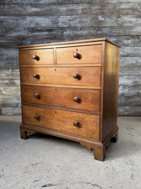 Antique Victorian English Oak Chest Of Drawers
