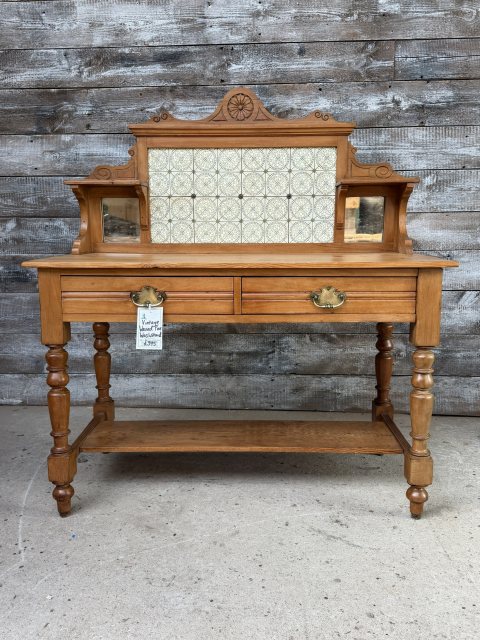 A Vintage Waxed Pine Washstand