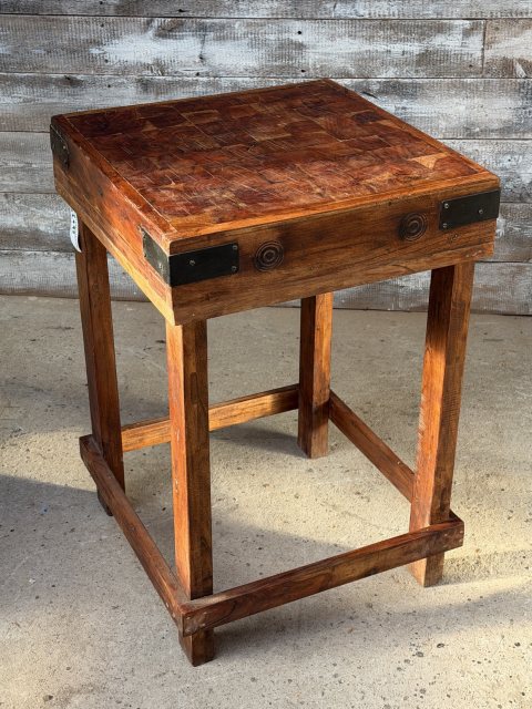 A Butchers Block On Stand