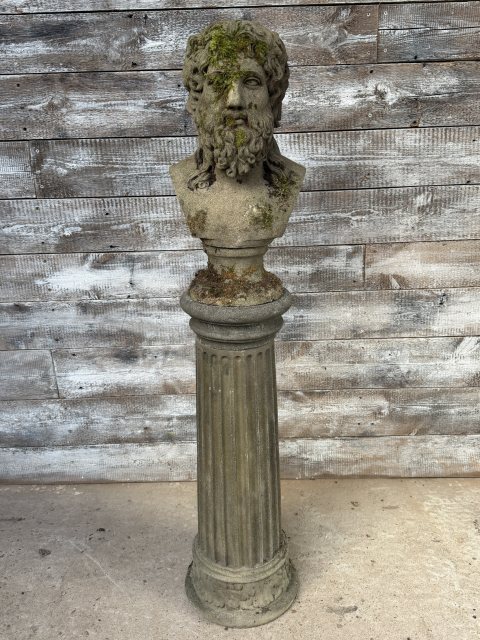 Fine Reclaimed Bust On Plinth Of Hercules