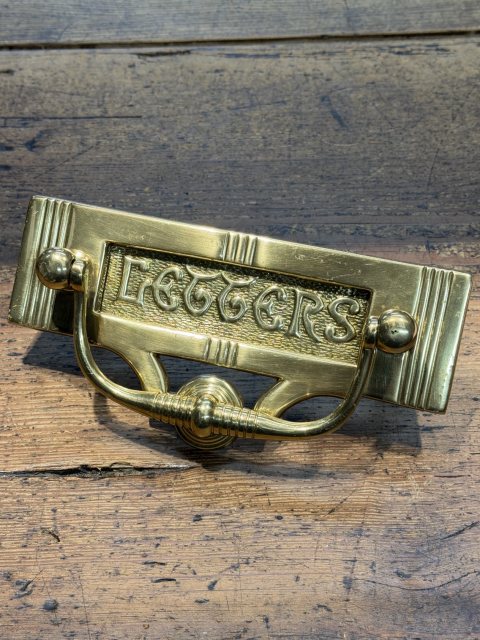 Vintage Brass Letter Plate With Knocker