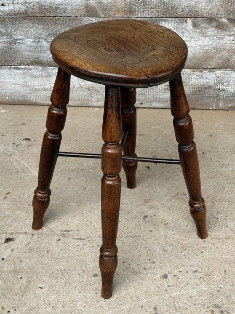 Antique 19th Century English Elm Stool