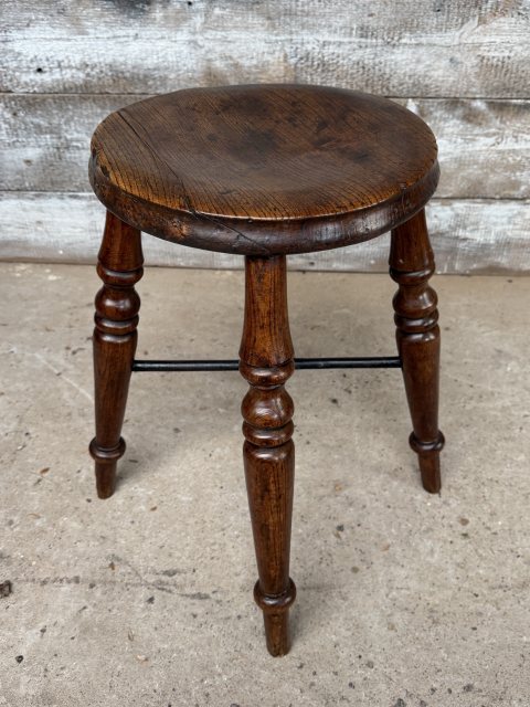 Antique 19th Century English Elm Stool
