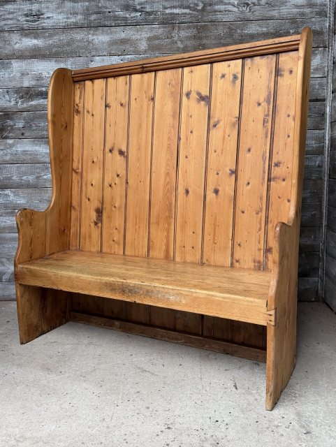 A Reclaimed Victorian Pine Settle