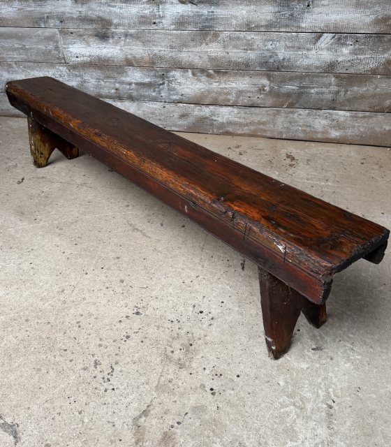 Rustic Antique 19thC Pine Pig Bench