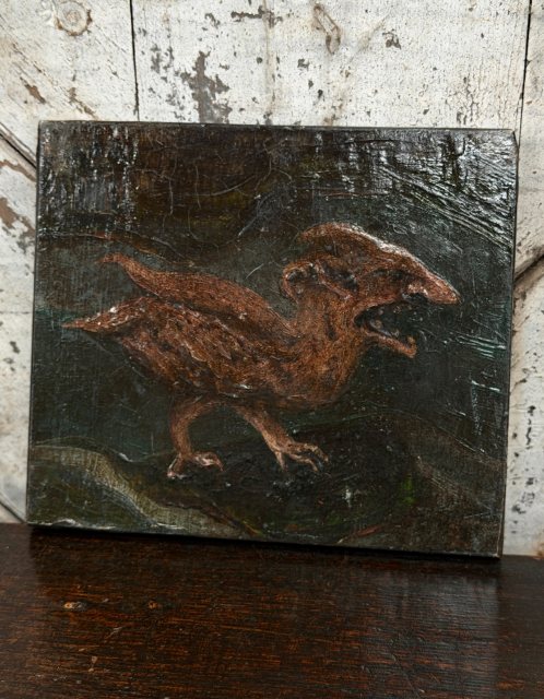 A 16thC Painting Of A Devilish Creature c1550