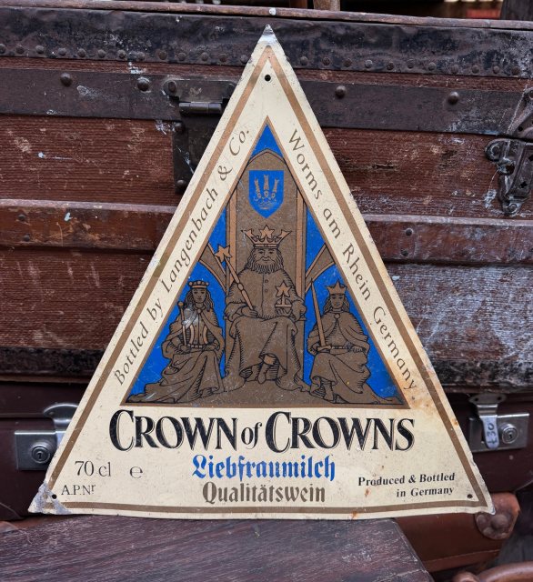 Vintage German "Crown Of Crowns" Painted Sign