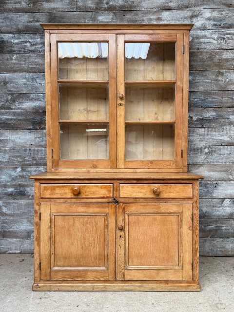 Antique Victorian Pine Glazed Dresser