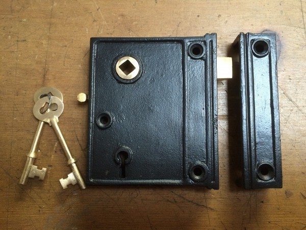 Wells Reclamation Iron Door Rim Lock