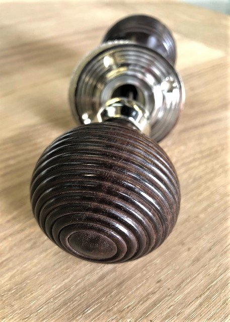 Wells Reclamation Beehive Wooden Door Knobs (Nickel)