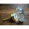 Wells Reclamation Glass Cupboard Knobs (Brass Collar)