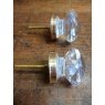 Wells Reclamation Glass Cupboard Knobs (Brass Collar)