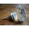 Wells Reclamation Glass Cupboard Knobs (Chrome Collar)