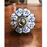 Wells Reclamation Ceramic Pumpkin Knobs (Blue & White)