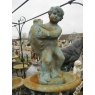 Wells Reclamation Two Tiered Cast Iron Fountain with Cherubs