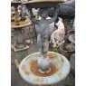 Wells Reclamation Two Tiered Cast Iron Fountain with Cherubs