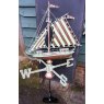 Wells Reclamation Stripy Sailboat Weathervane