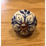 Round Ceramic Knobs (Blue & White Flower)
