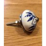 Wells Reclamation Round Ceramic Knobs (Blue & White Flower)