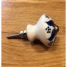 Wells Reclamation Ceramic Mushroom Knobs (Royal blue floral)