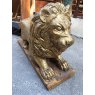 Wells Reclamation Carved Wooden Gold Painted Lion