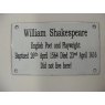 Enamel Sign (William Shakespeare)