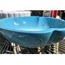 Scalloped Edge Porcelain Sink (Blue Floral)