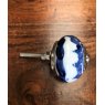 Wells Reclamation Round Ceramic Knobs (Blue Heart)