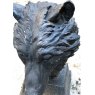 Wells Reclamation Cast Iron Wolf Head Bust Statue