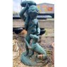 Wells Reclamation Boy and Dog Cast Iron Bird bath