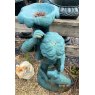 Wells Reclamation Boy and Dog Cast Iron Bird bath