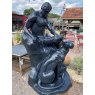 Wells Reclamation Caesar and Jaguar Cast Iron Statue