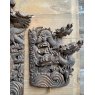 Antique oriental hand carved triptych panelling