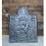 Vintage cast Iron 'lion' fire back