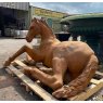 Wells Reclamation Cast Iron Garden Seat Horse Statue